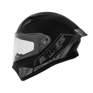 CASCO AXXES INTEGRAL BUSHI NEGRO GRIS BRILLO