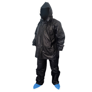 Impermeable PVC Talla 3XL | Negro con Zapato Azul | XR-2322 - SKU 17486