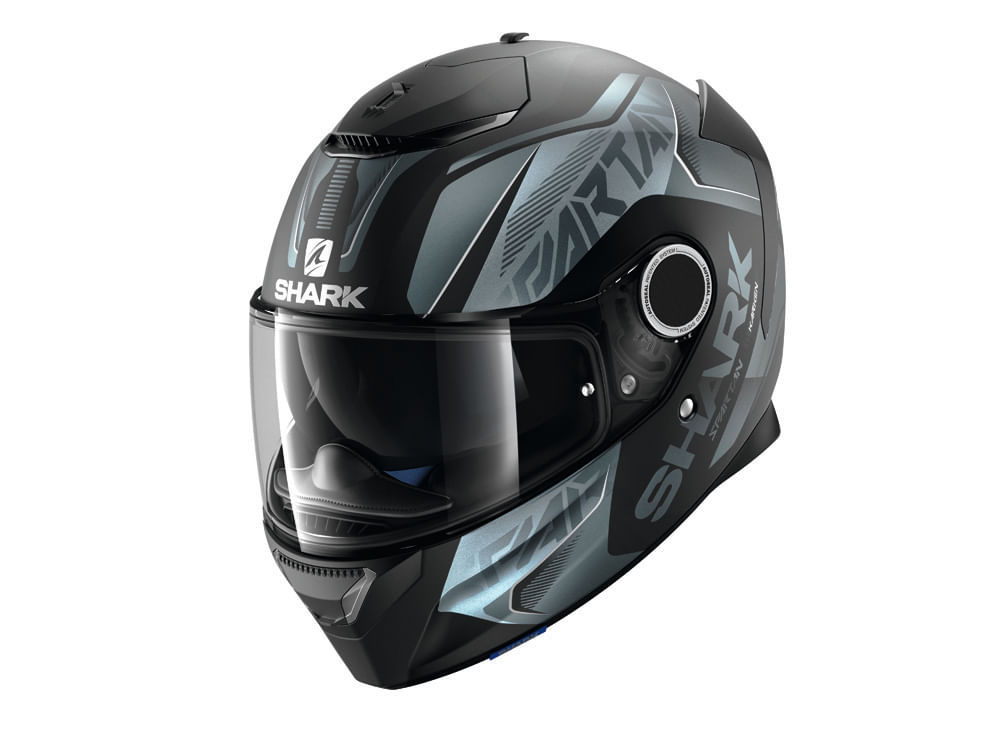 CASCO INTEGRAL SPARTAN SHARK KARKEN ROJO GRIS MATE