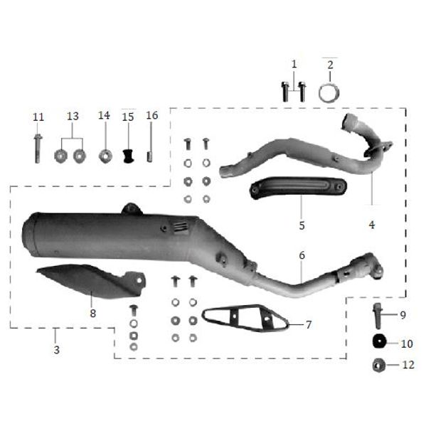 TUBO ESCAPE SILENCIADOR ENDURO MRX 125-2021