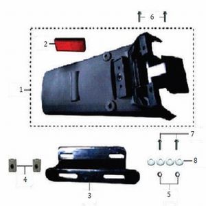 SOPORTE PORTA PLACA GUARDABARRO TRASERO MRX