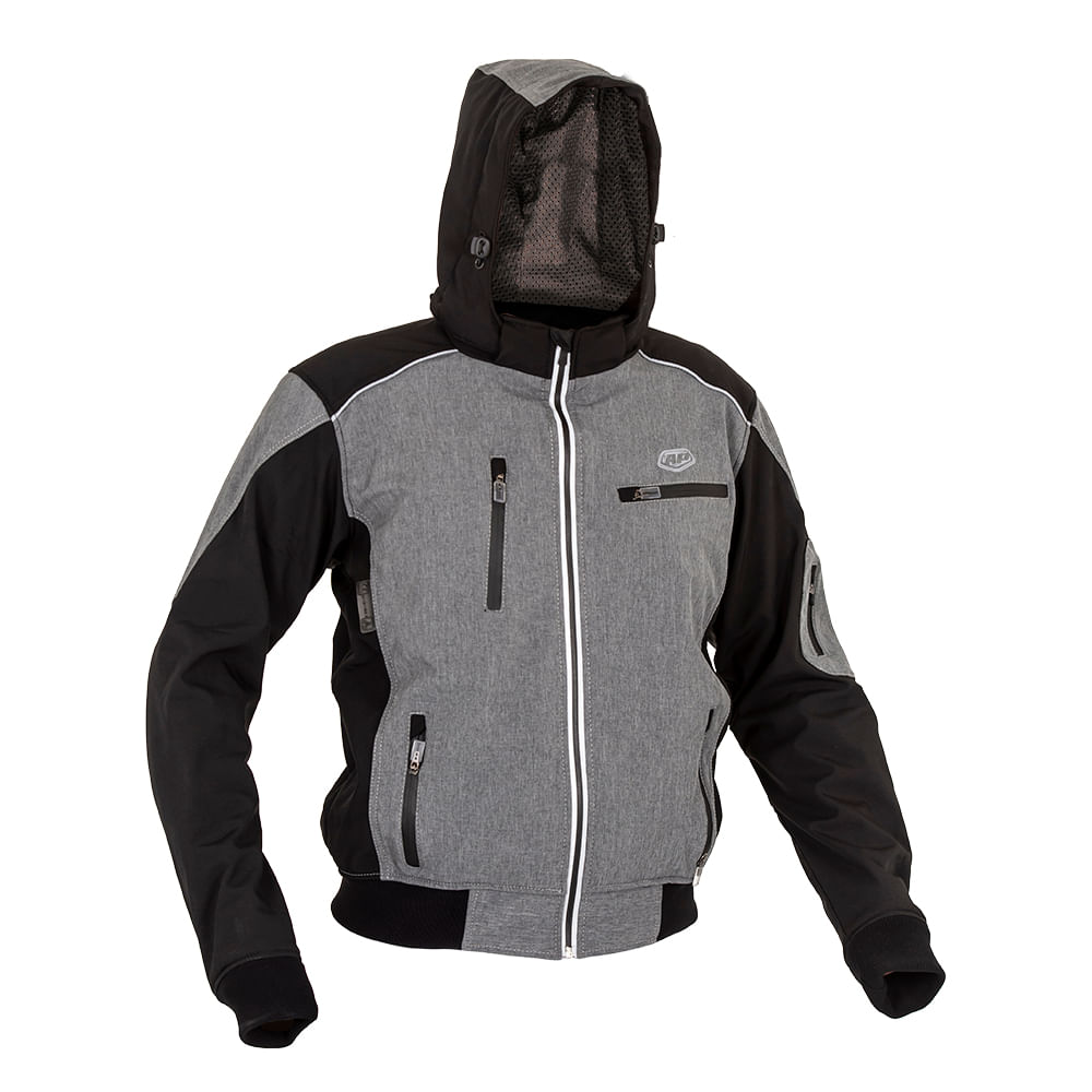 CHAQUETA CASUAL CON PROTECCIÓN AP HOOD NEGRO GRIS