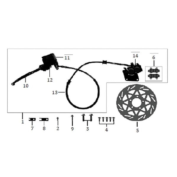 CALIPER DELANTERO BOMBA DE FRENO ZS 125