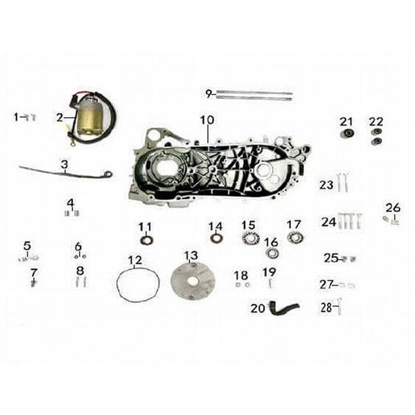 GUÍA CADENILLA LADO TENSOR CARCASA MOTOR IZQUIERDA-MOTOR DE ARRANQUE SCOOTER VICTORY LIFE