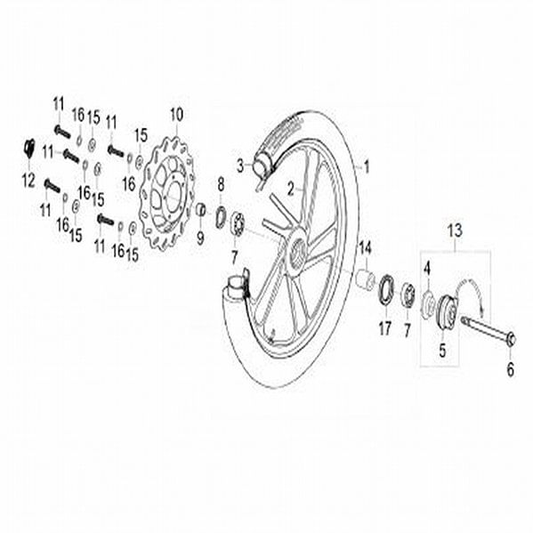 TUERCA M12 RUEDA DELANTERA ADVANCE- FLOW- NITRO- ONE ST- VICTORY ONE