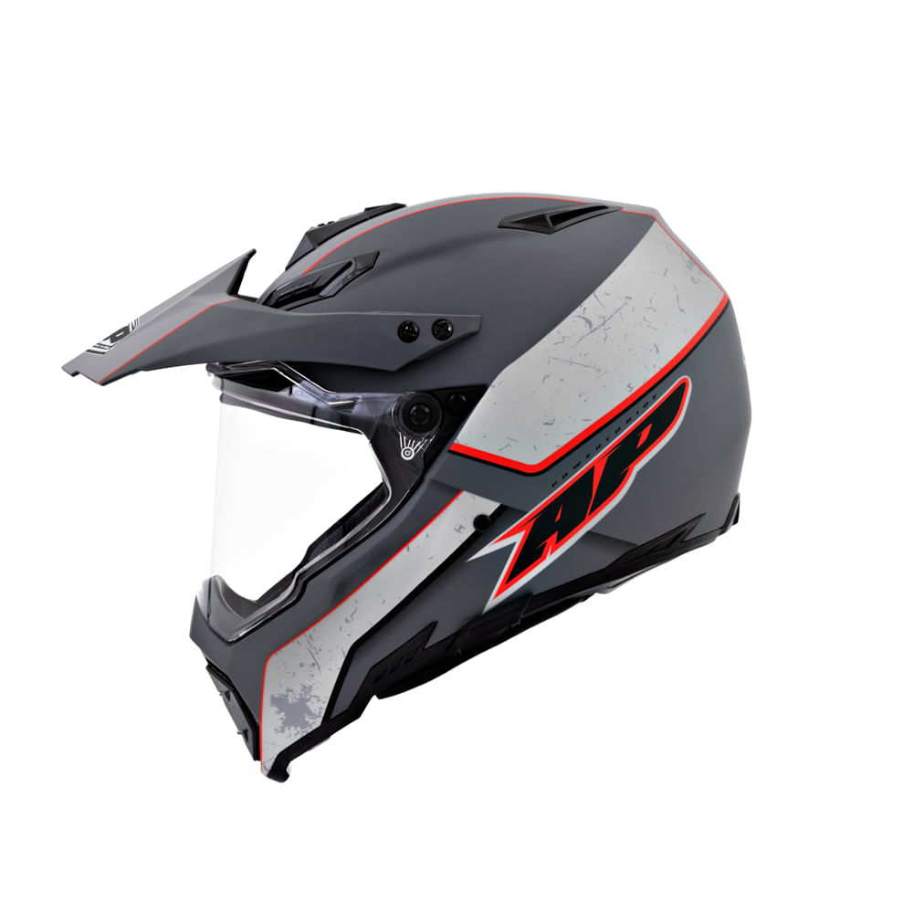 CASCO DOBLE PROPÓSITO AP28 NESH GRIS ROJO MATE