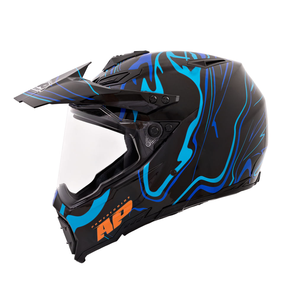 CASCO DOBLE PROPOSITO AP28 NIXIE AZUL NEGRO MATE