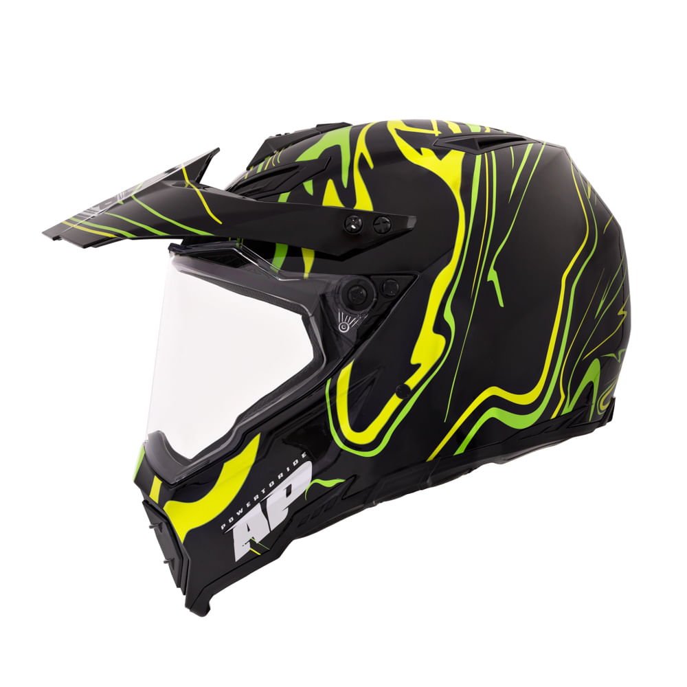 CASCO DOBLE PROPOSITO AP28 NIXIE NEON NEGRO