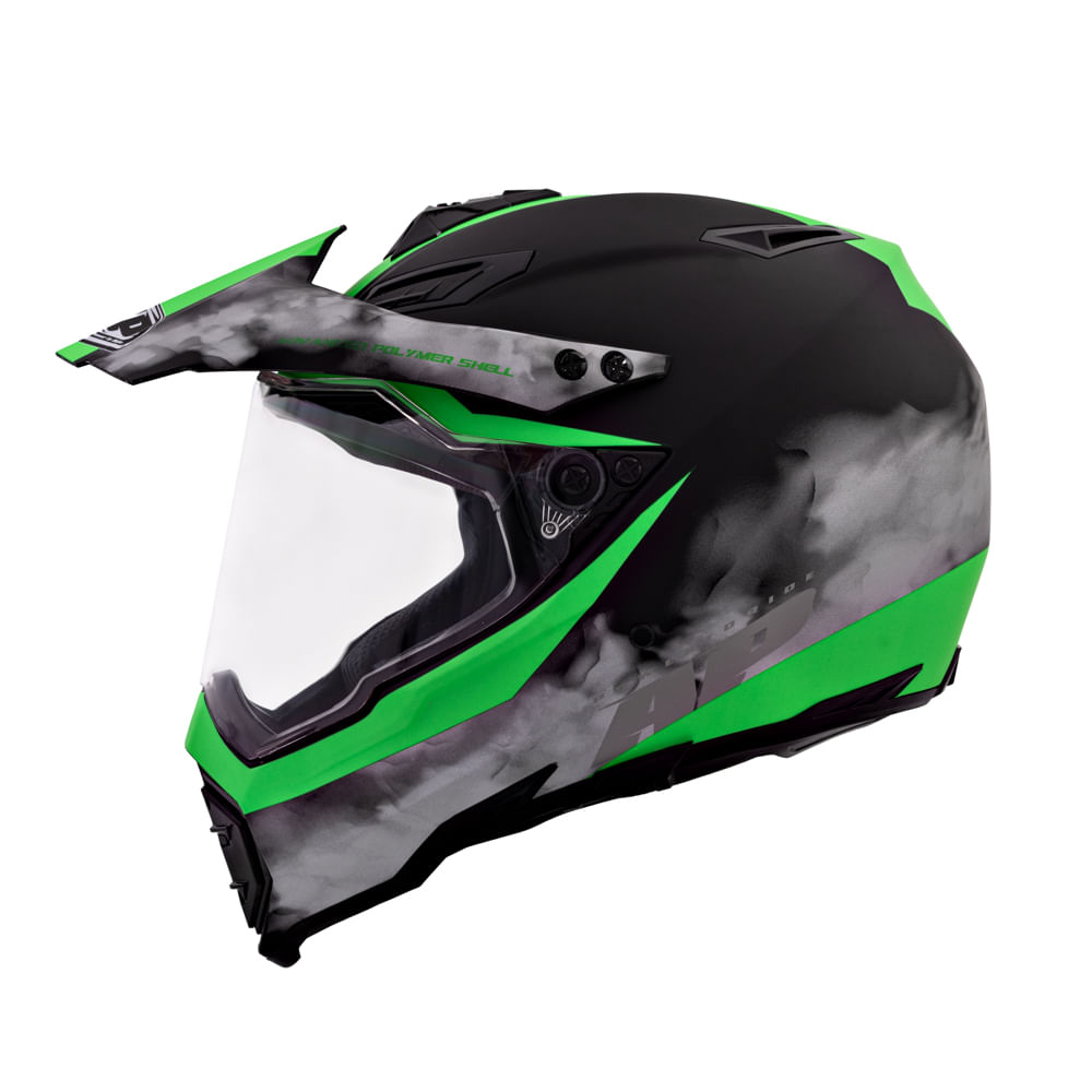 CASCO DOBLE PROPOSITO AP28 SHIBE NEON NEGRO MATE