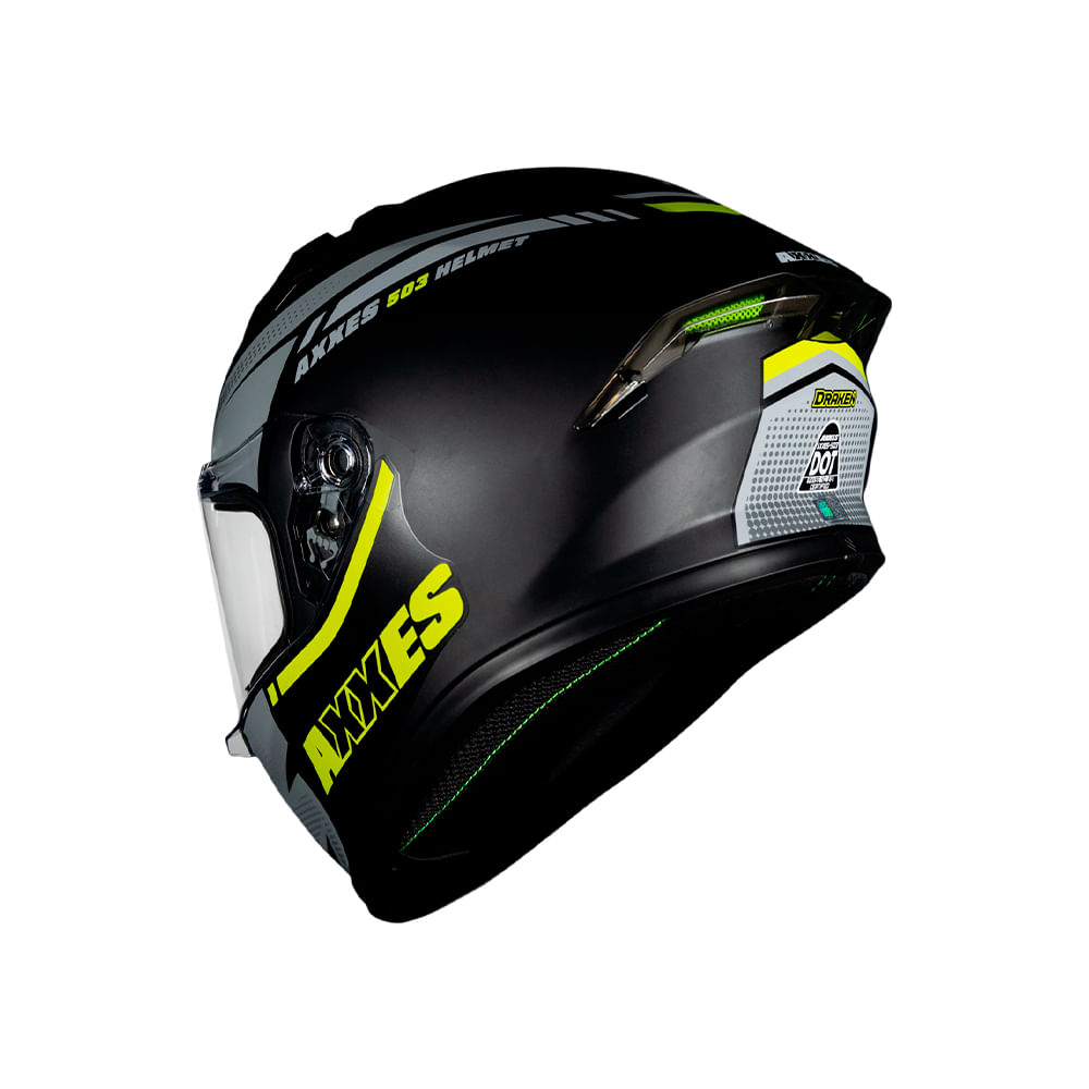 CASCO INTEGRAL AXXES DRAKEN NEGRO MATE VERDE