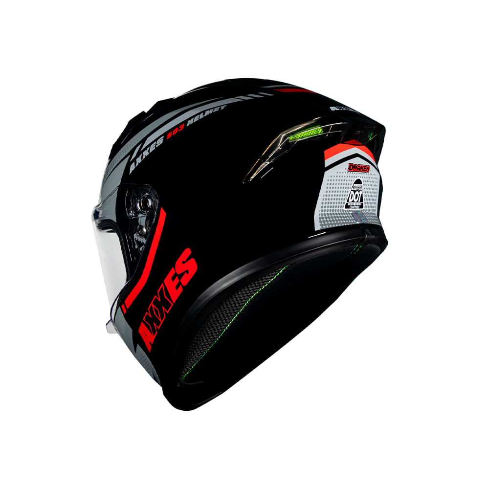 CASCO INTEGRAL AXXES DRAKEN NEGRO MATE ROJO