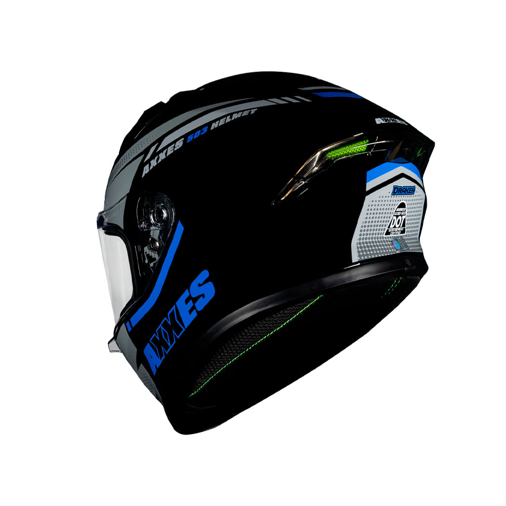 CASCO INTEGRAL AXXES DRAKEN NEGRO MATE AZUL