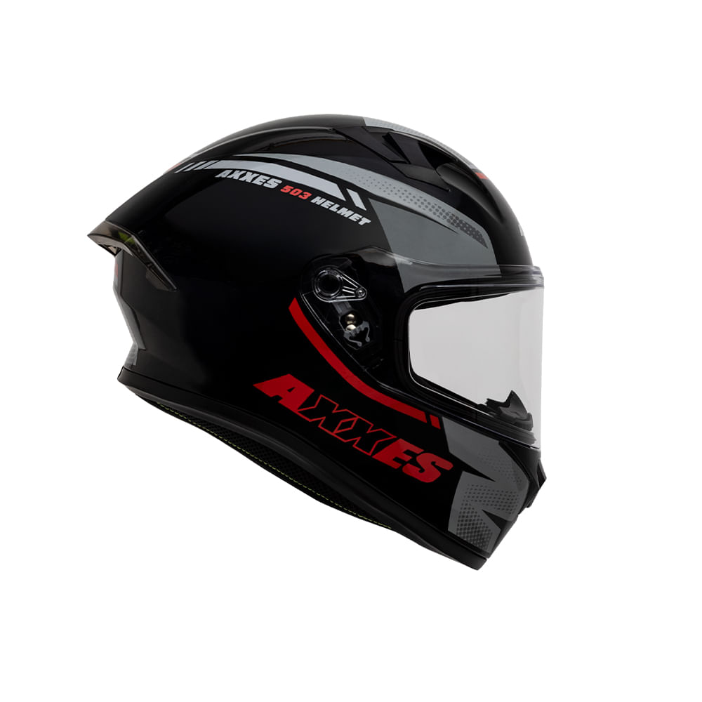 CASCO INTEGRAL AXXES DRAKEN NEGRO BRILLO ROJO