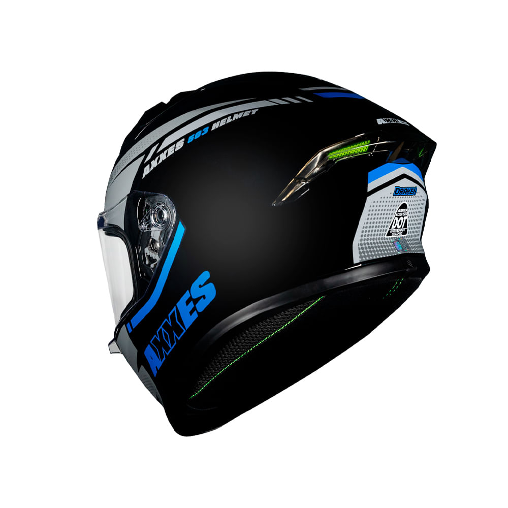 CASCO INTEGRAL AXXES DRAKEN NEGRO BRILLO AZUL