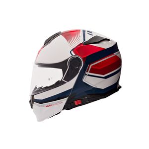CASCO ABATIBLE ZZ119 COMANDO BLANCO NEGRO ROJO